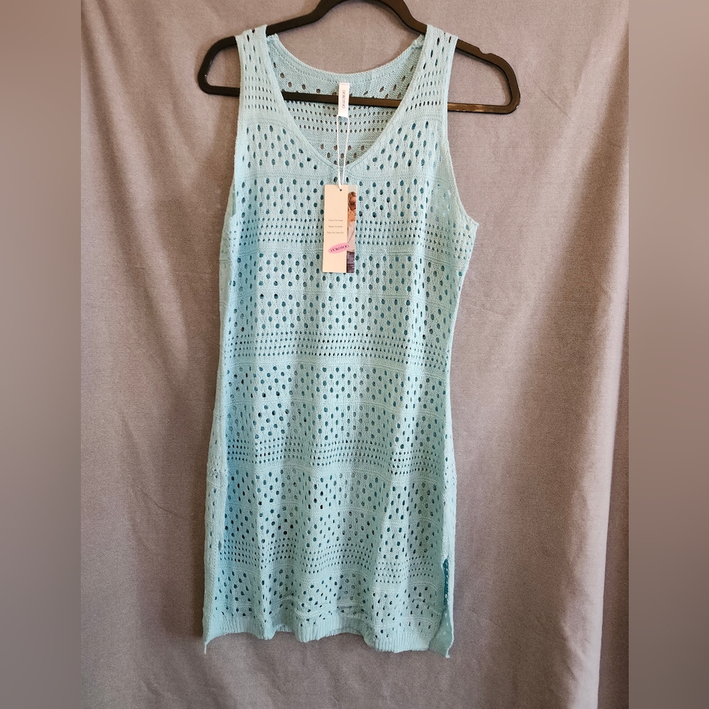 Light Blue Sleeveless Knit Dress Size M